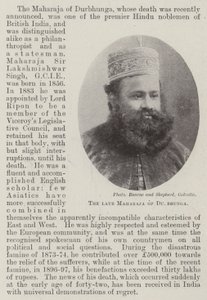 De overleden Maharaja van Durbhunga door English Photographer