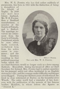 De wijlen mevrouw W E Forster door English Photographer