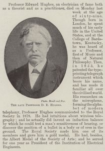 De overleden professor D E Hughes door English Photographer