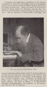 De overleden dominee E Cobham Brewer, LLD door English Photographer