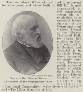 De overleden Eerwaarde Edward White, Ex-Voorzitter van de Congregational Union