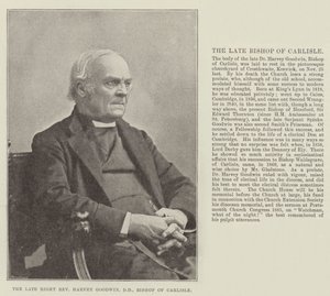 De overleden zeer eerwaarde Harvey Goodwin, DD, bisschop van Carlisle