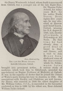 De overleden Sir Henry Acland, Radcliffe-bibliothecaris, Oxford door English Photographer