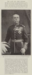 De overleden Sir John Hudson, opperbevelhebber in Bombay