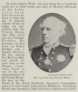 De wijlen Sir John Sydney Webb door English Photographer