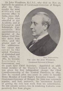 De overleden Sir John Woodburn, Luitenant-Gouverneur van Bengalen