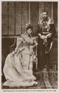 Het huwelijk van Prins George, Hertog van York (later Koning George V), en Prinses Mary van Teck (later Koningin Mary)