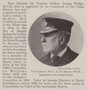 Vice-admiraal Sir C A G Bridge, KCB, Benoemd tot het China Station door English Photographer