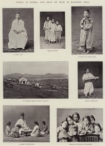 Beelden in Korea, het oorlogsgebied in Oost-Azië