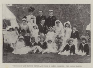 Huwelijk van Commandant Napier en Miss E Culme-Seymour, het Bruidsgezelschap door English Photographer