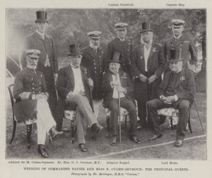 Huwelijk van Commandant Napier en Miss E Culme-Seymour, de Hoofdgasten door English Photographer
