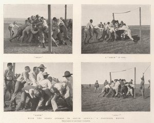 Met de Scots Guards in Zuid-Afrika, een Voetbalwedstrijd door English Photographer