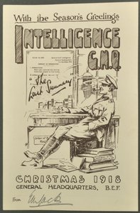 Met de seizoensgroeten, Inlichtingen G.H.Q., Kerstmis 1918 van E. M. Jack, 1918