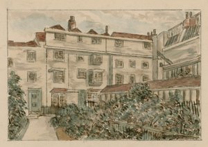 13-15 Nevills Court, Fetter Lane, Holborn, naar een schets uit 1900 door English School