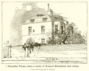 1 Devonshire Terrace, waar een aantal meesterwerken van Dickens zijn geschreven door English School