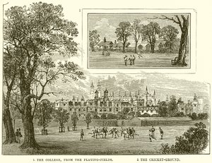 1. Het College, vanaf de Speelvelden. 2. Het Cricketveld door English School