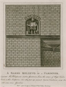 Een Basso Relievo van een Tuinman door English School