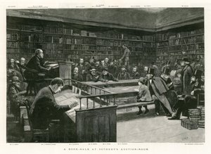 Een Boekenverkoop in Sothebys Veilingzaal door English School