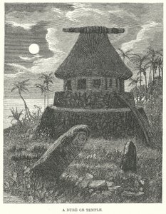 Een Bure of Tempel (gravure) door English School
