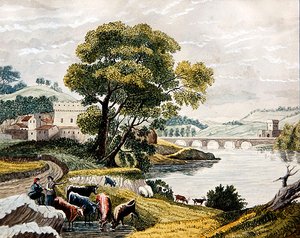 Een Claudiaans Landschap, c.1825 door English School