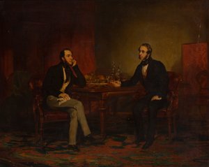Een Gespreksonderwerp, ca. 1840 door English School