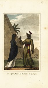 Een Koptische man en vrouw uit Egypte door English School