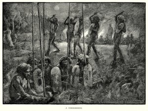 Een Corroboree (gravure) door English School