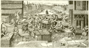 Een Franse speelkaartenfabriek in de tijd van Lodewijk XIV door English School