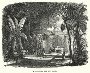 Een tuin in het Heilige Land (gravure) door English School