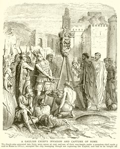 Een Gallische stamhoofd invasie en verovering van Rome door English School