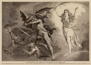 Een Hoop voor het Nieuwe Jaar, de Geest van Vrede verdrijft de Demonen van Oorlog door English School