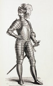 Een Ridder in Volledige Wapenrusting in de 15e Eeuw, ca. 1880