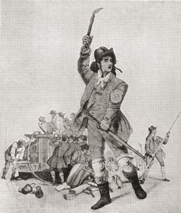Een Londense brandweerman in de jaren 1790. Uit The Strand Magazine gepubliceerd in 1897.