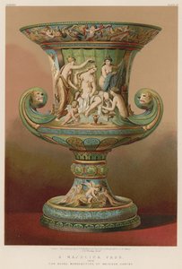 Een Majolica vaas uit de Koninklijke Manufactuur van Meissen, Saksen (chromolitho) door English School