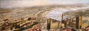 Een panoramisch uitzicht op Londen vanaf Westminster, ca.1858