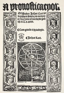 Een voorspelling, door Jasper Laet (fl.1485-1532), gedrukt door R. Bankes, 1524