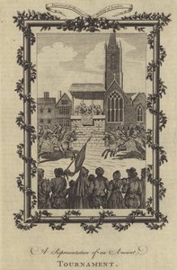 Een voorstelling van een oud toernooi (gravure) door English School