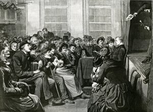 Een zaterdagavondentertainment voor de armen, St Albans Hall, Baldwins Gardens, Holborn door English School