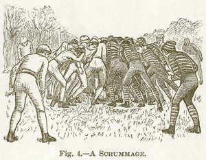 Een scrummage, illustratie voor Cassells Book of Sports and Pastimes, ca. 1890 door English School