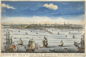 Een Zuidoostelijk Uitzicht op de Grote Stad Boston in New England, ca. 1730