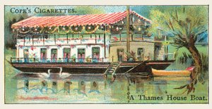 Een Theems-huisboot (chromolitho) door English School