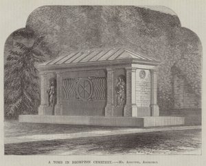 Een Graf in Brompton Cemetery, Mr Ashpitel, Architect (gravure) door English School