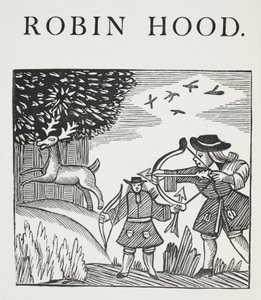 Een waar verhaal van Robin Hood, illustratie uit Chap-books van de achttiende eeuw door John Ashton, uitgegeven 1882