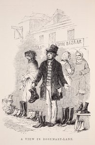 Een Uitzicht in Rosemary-Lane, illustratie uit London Labour and London Poor door Henry Mayhew, pub. 1862