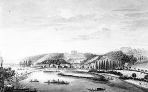 Een Zicht op Cliveden House vanaf Maidenhead Bridge door English School