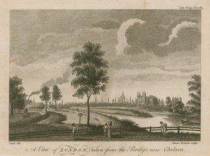 Een Uitzicht op Londen vanaf de Brug bij Chelsea door English School