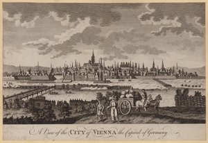 Een uitzicht op de stad Wenen, de hoofdstad van Duitsland (gravure) door English School