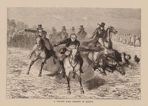 Een dorpsrace in Saksen (gravure)