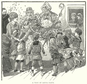 Een bezoek van de kerstman (gravure)