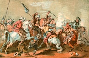 Een cavaleriegevecht door English School